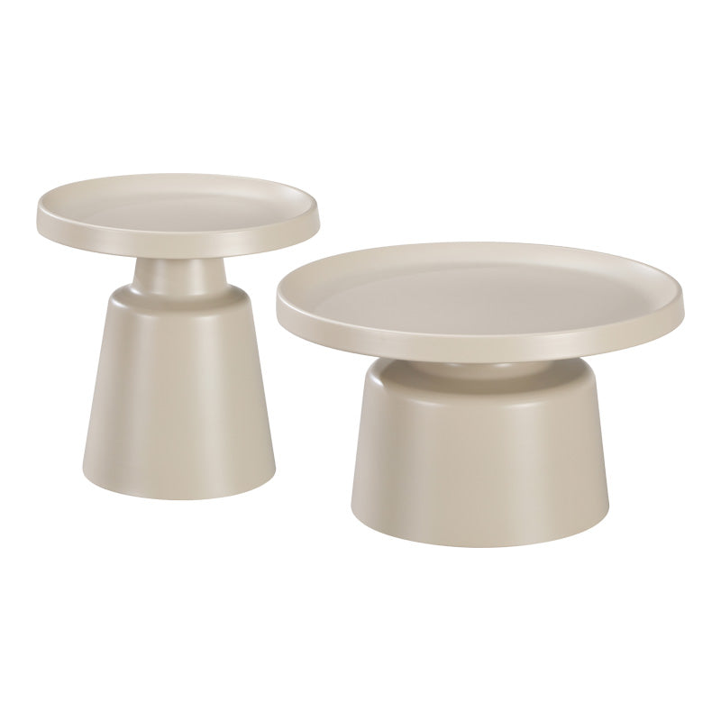 Coffee table Ginoze 2 pieces set in cappuccino color metal