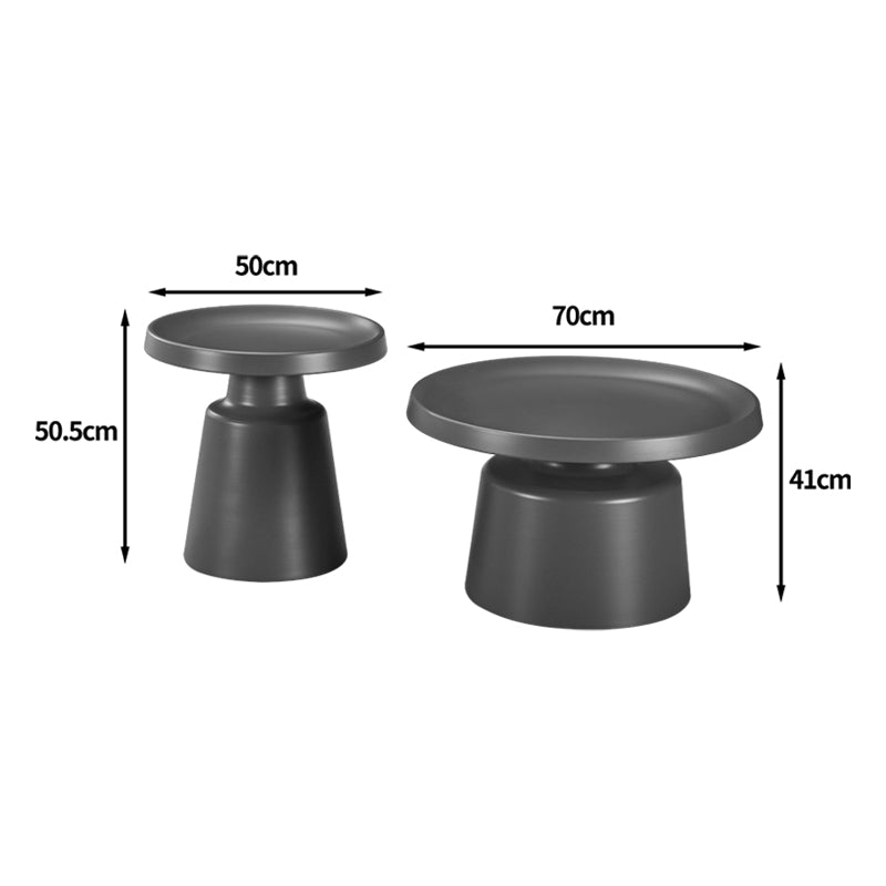 Coffee table Ginoze 2 pieces set in cappuccino color metal