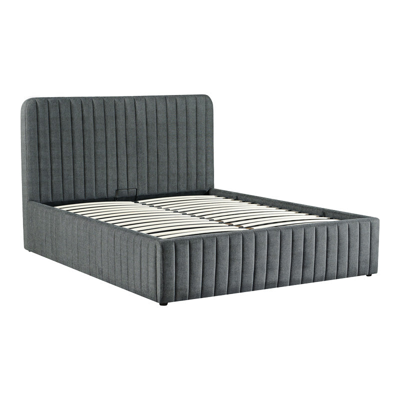 Double bed Zilin charcoal fabric With storage space 160x200cm