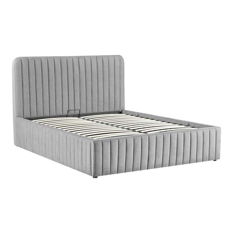 Double bed Zilin gray-beige fabric With storage space 160x200cm