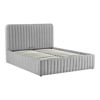 Double bed Zilin gray-beige fabric With storage space 160x200cm