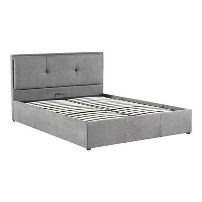 Sonnie pakoworld double bed with storage space charcoal fabric 150x200cm