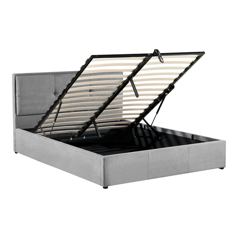 Sonnie pakoworld double bed with storage space charcoal fabric 150x200cm