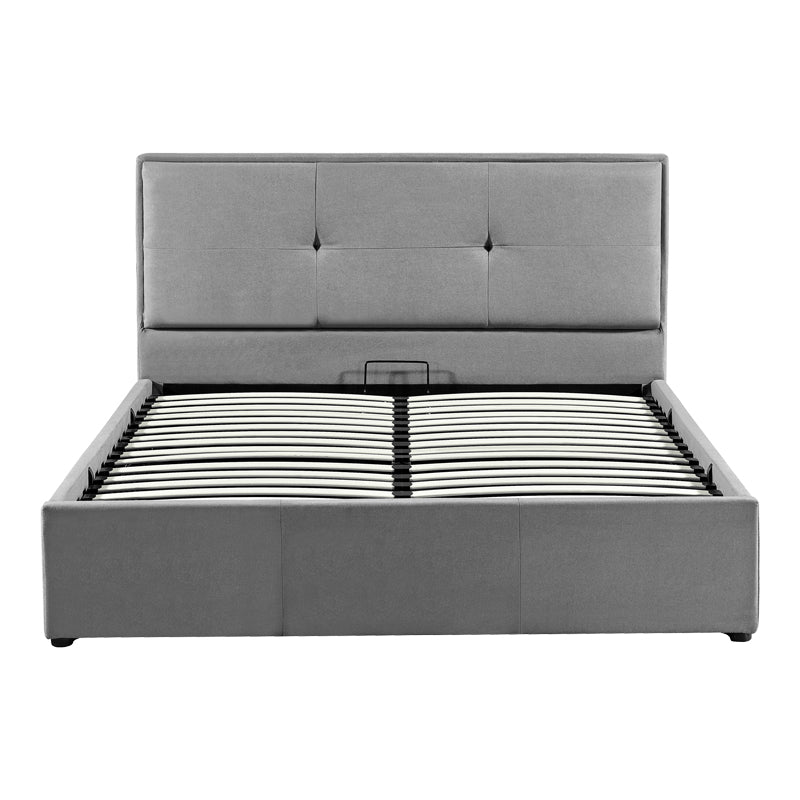 Sonnie pakoworld double bed with storage space charcoal fabric 150x200cm