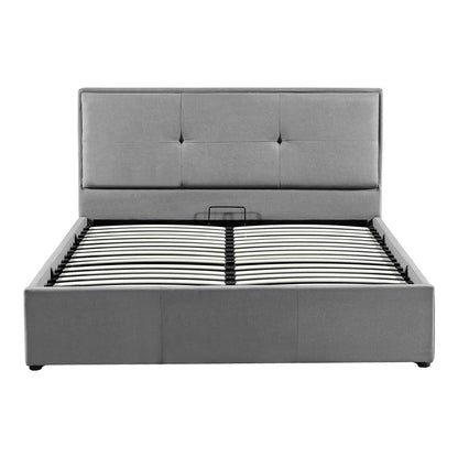 Sonnie pakoworld double bed with storage space charcoal fabric 150x200cm