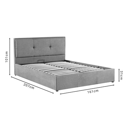 Sonnie pakoworld double bed with storage space charcoal fabric 150x200cm