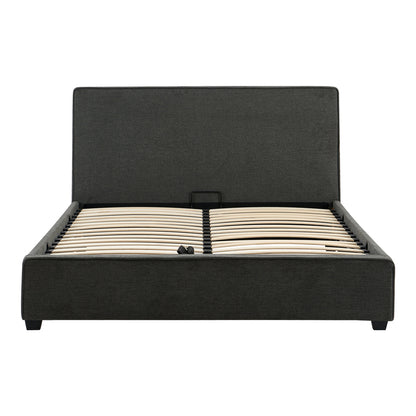 Double bed Bedkapakoworld dark grey fabric 160x200cm