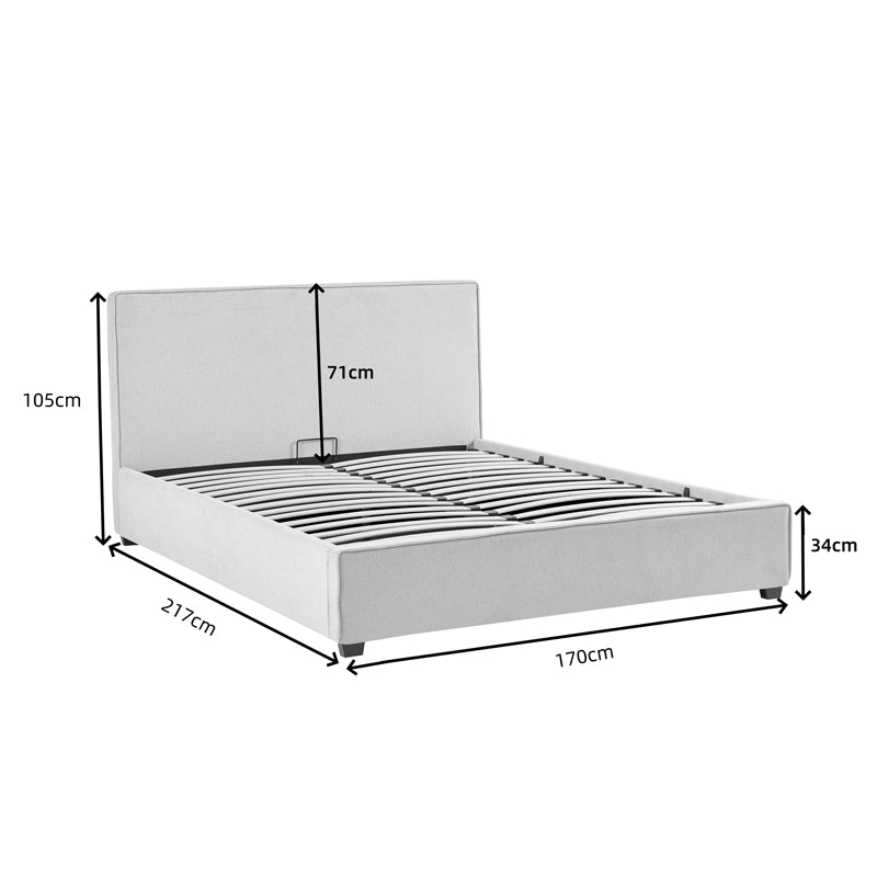 Double bed Bedkapakoworld grey fabric 160x200cm