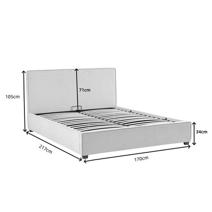 Double bed Bedkapakoworld grey fabric 160x200cm