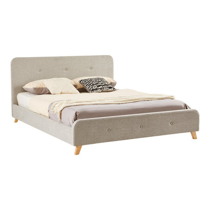Double bed Restel grey-beige fabric 160x200cm