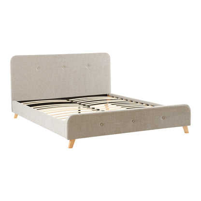 Double bed Restel grey-beige fabric 160x200cm