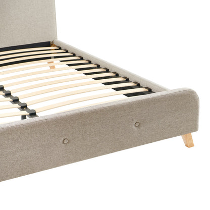 Double bed Restel grey-beige fabric 160x200cm
