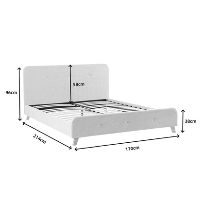 Double bed Restel grey-beige fabric 160x200cm