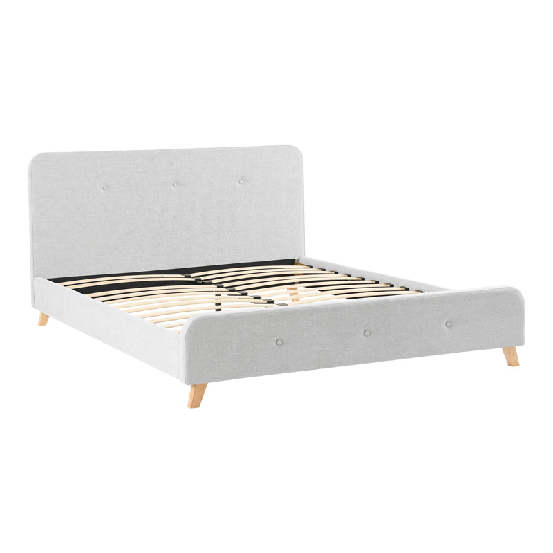 Double bed Restel pakoworld grey fabric 160x200cm