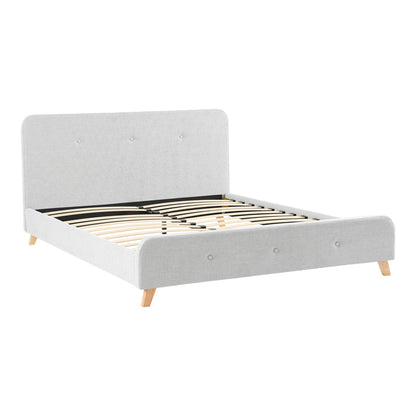 Double bed Restel pakoworld grey fabric 160x200cm