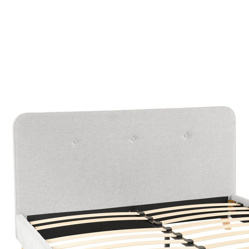 Double bed Restel pakoworld grey fabric 160x200cm