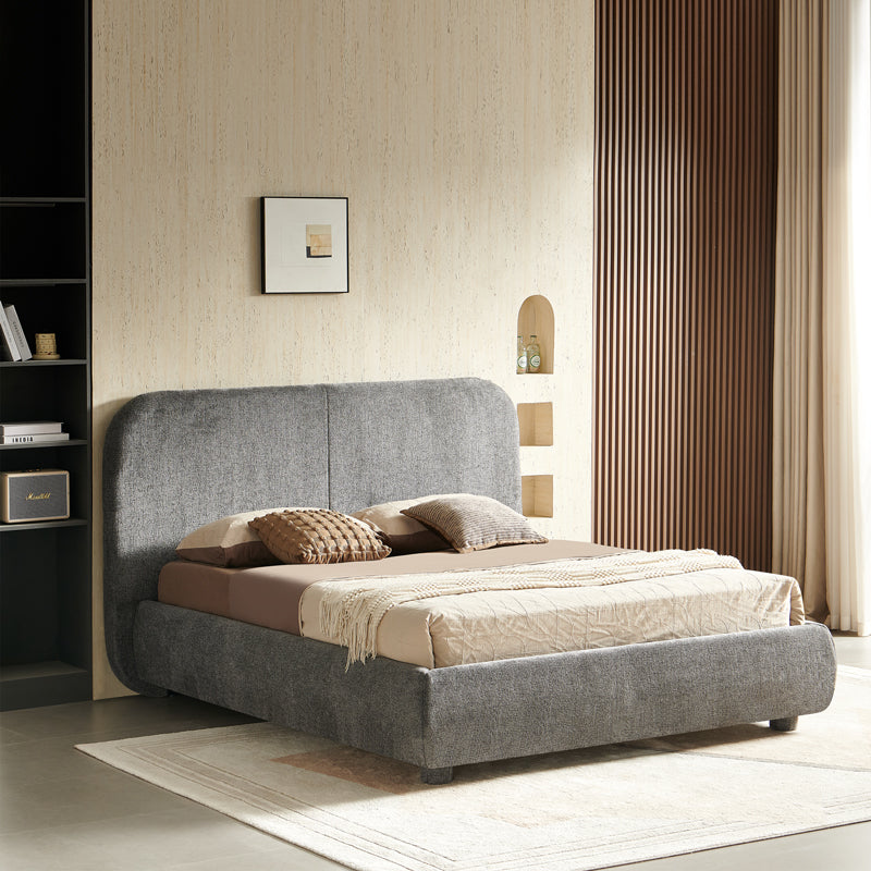 Bed Salena dark grey fabric 160x200cm