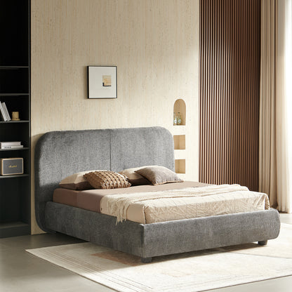 Bed Salena dark grey fabric 160x200cm