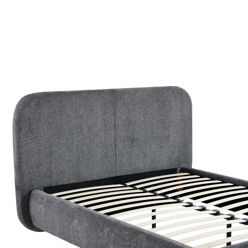 Bed Salena dark grey fabric 160x200cm