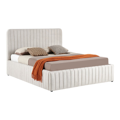 Double bed Zilin beige fabric With storage space 160x200cm