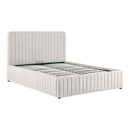 Double bed Zilin beige fabric With storage space 160x200cm