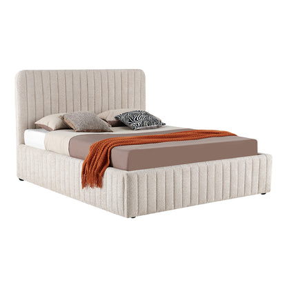 Double bed Zilin beige bouble fabric With storage space 160x200cm