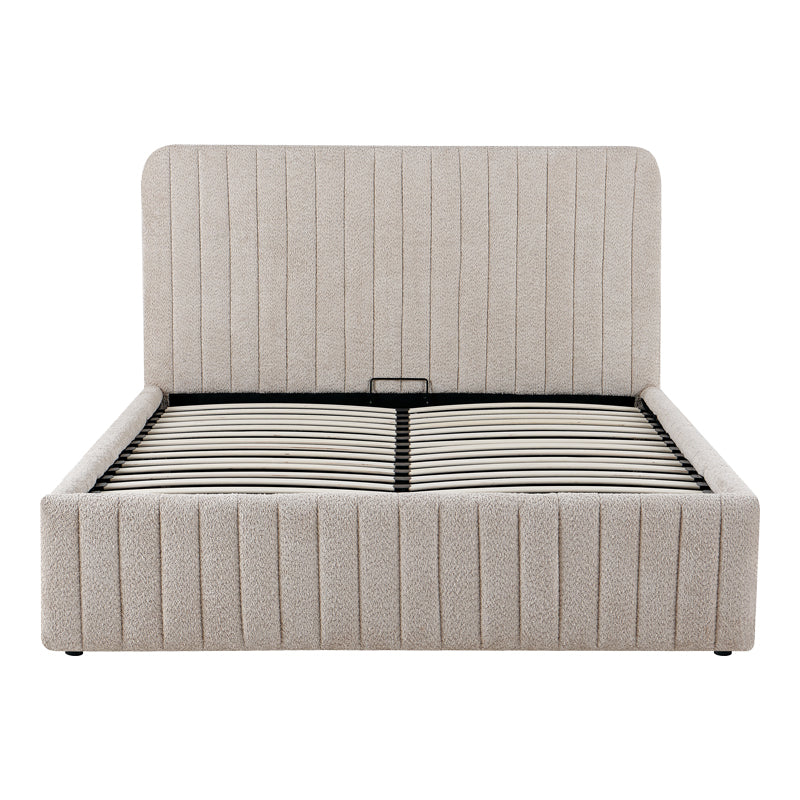 Double bed Zilin beige bouble fabric With storage space 160x200cm