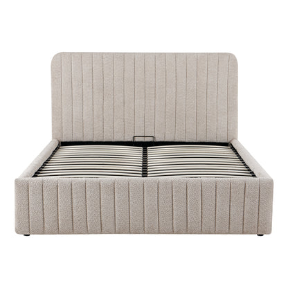Double bed Zilin beige bouble fabric With storage space 160x200cm