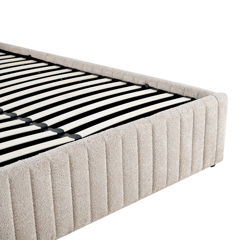 Double bed Zilin beige bouble fabric With storage space 160x200cm
