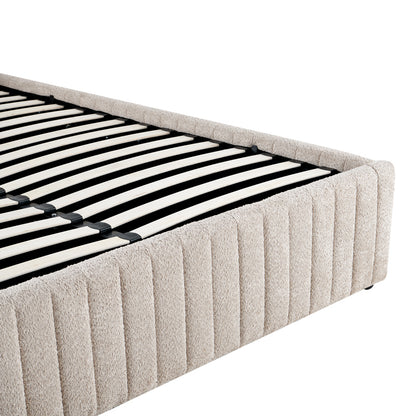 Double bed Zilin beige bouble fabric With storage space 160x200cm