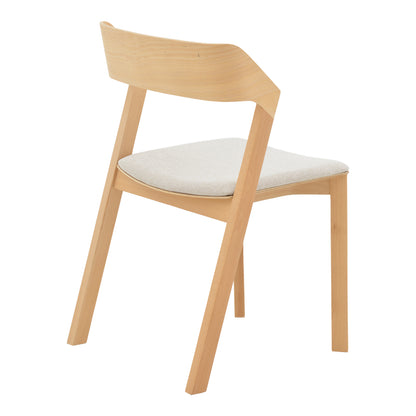 Danas pakoworld chair natural solid wood - off-white cushion 49x52x78cm