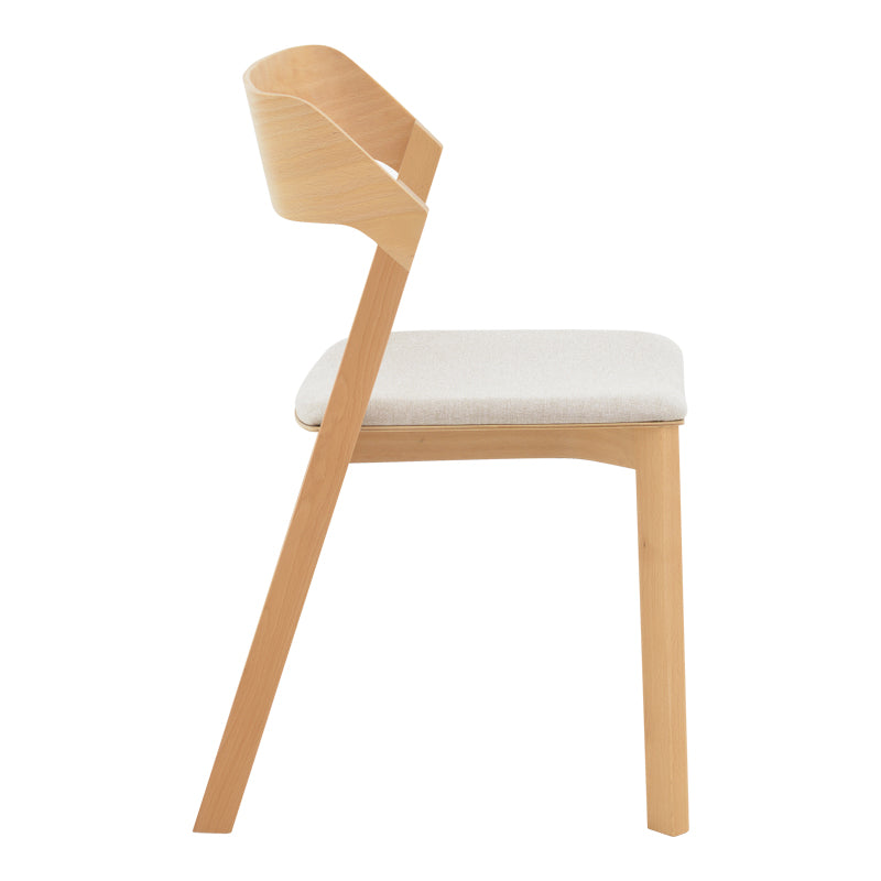 Danas pakoworld chair natural solid wood - off-white cushion 49x52x78cm