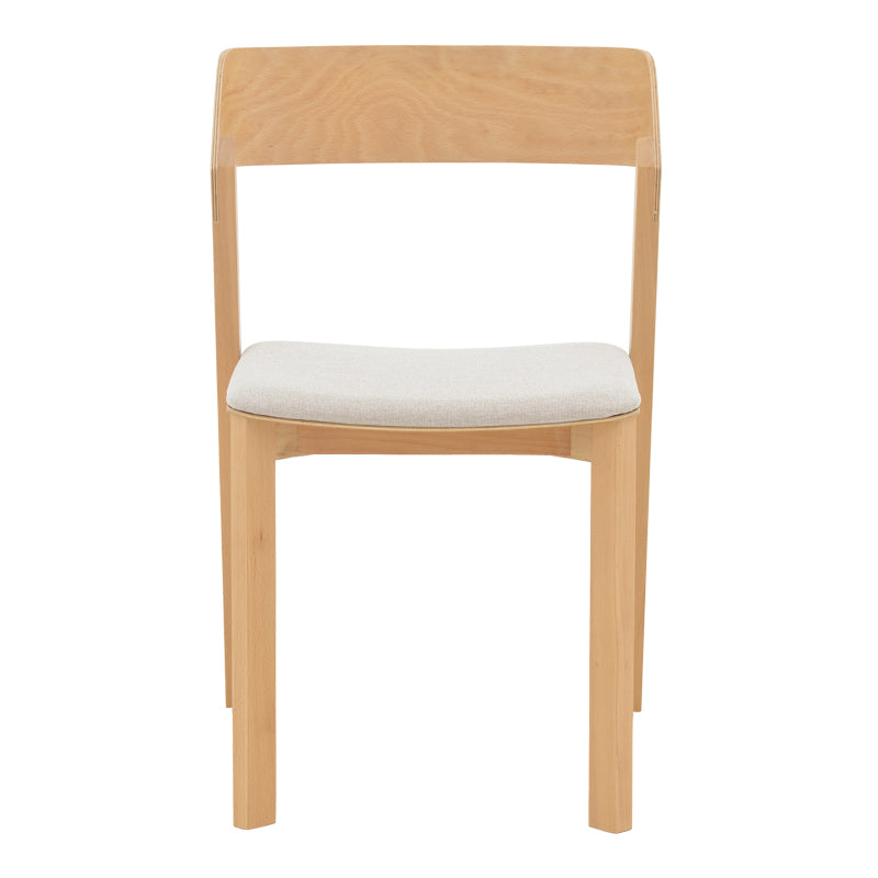 Danas pakoworld chair natural solid wood - off-white cushion 49x52x78cm