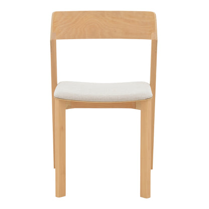 Danas pakoworld chair natural solid wood - off-white cushion 49x52x78cm