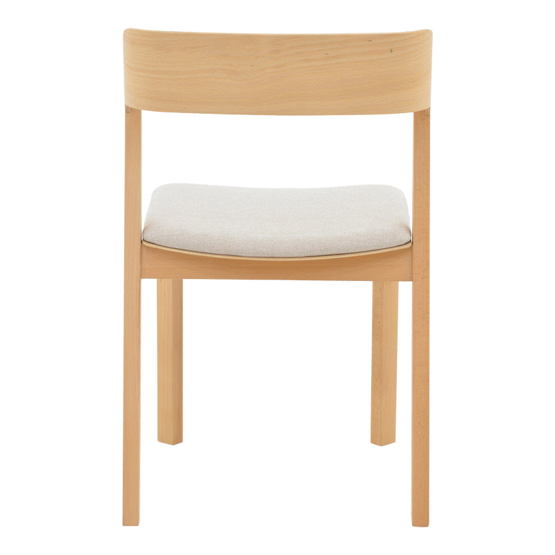 Danas pakoworld chair natural solid wood - off-white cushion 49x52x78cm