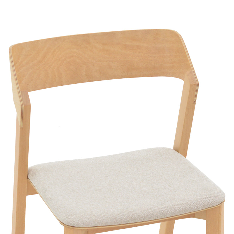 Danas pakoworld chair natural solid wood - off-white cushion 49x52x78cm