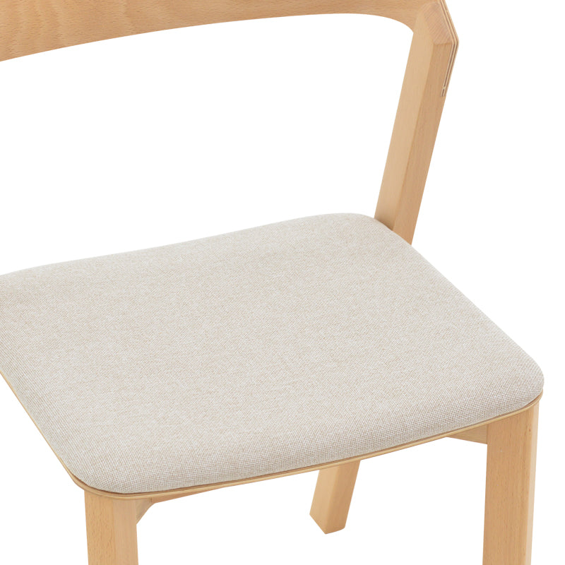 Danas pakoworld chair natural solid wood - off-white cushion 49x52x78cm