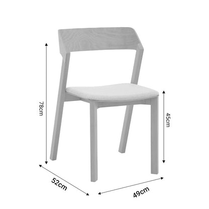 Danas pakoworld chair natural solid wood - off-white cushion 49x52x78cm