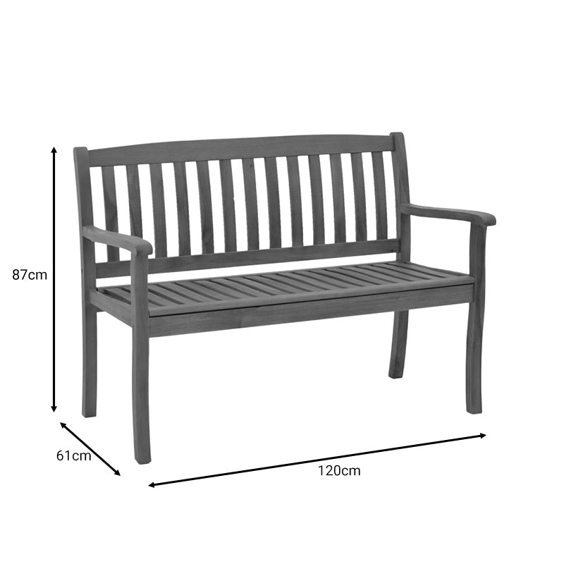 Two-seater bench Jerdu pakoworld natural acacia wood 120x61x87cm