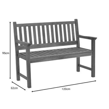 Two-seat bench Trico pakoworld acacia wood natural 120x62x95cm