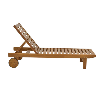 Sunlounger Weylar pakoworld acacia wood natural 60x193x30