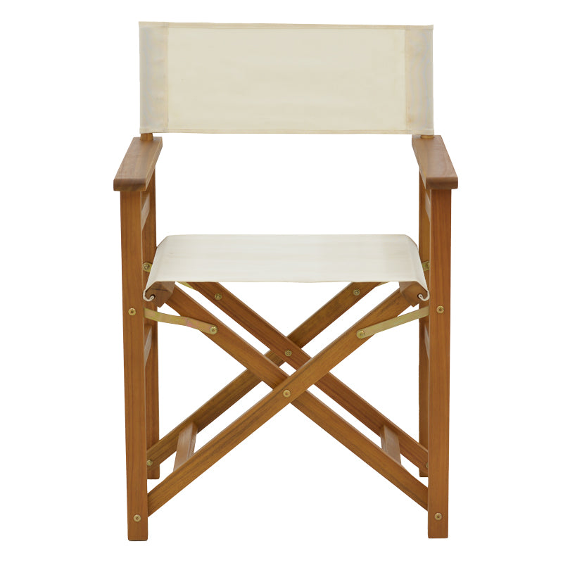 Director armchair Bistrual pakoworld acacia wood natural-white cloth