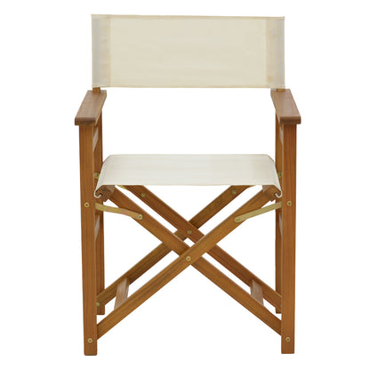 Director armchair Bistrual pakoworld acacia wood natural-white cloth