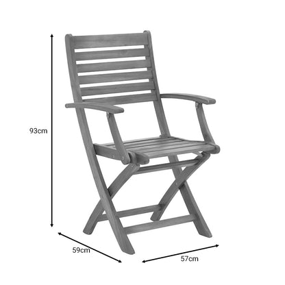 Gorpo pakoworld folding armchair natural acacia wood 57x59x93cm