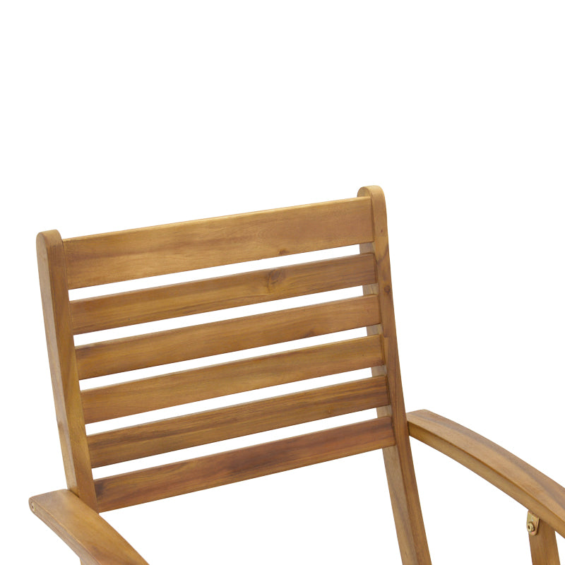 Recofly pakoworld folding armchair natural acacia wood 52x53x85cm