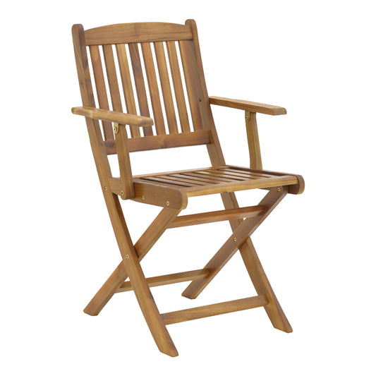 Recofly pakoworld folding armchair natural acacia wood 52x53x85cm