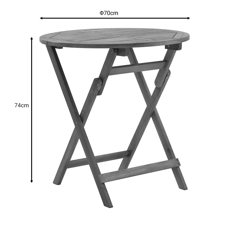 Table Capruva pakoworld folding natural acacia wood D70x74cm