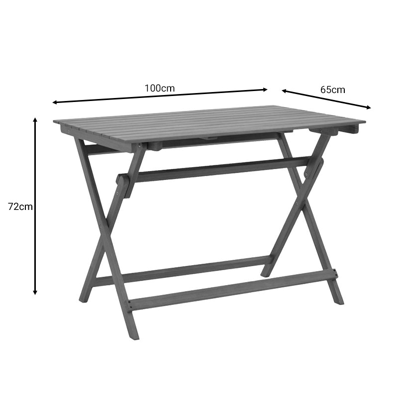 Dining table Recofly-Jaybo pakoworld set of 5 folding natural solid acacia wood 100x65x72cm