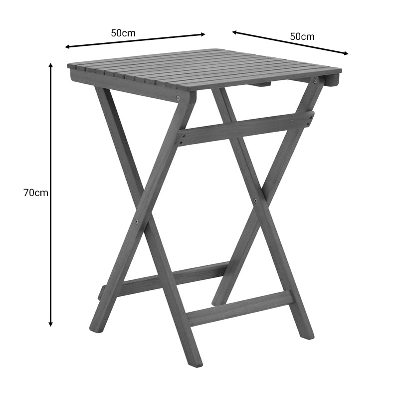 Joter-Lazio pakoworld dining table set of 5 folding natural solid acacia wood 50x50x70cm