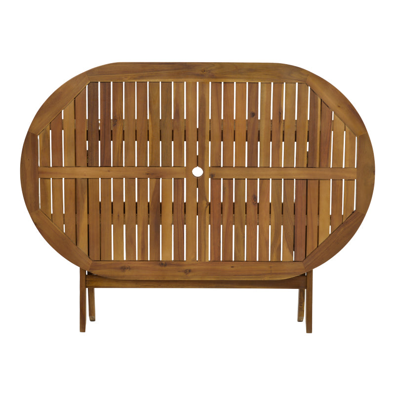 Dining room Bistrual-Falov pakoworld set of 5 folding natural solid acacia wood 130x80x72cm